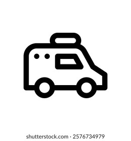 Ambulance. Editable stroke vector icon.