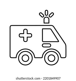 Ambulance, emergencies, exigency outline icon. Line art vector.