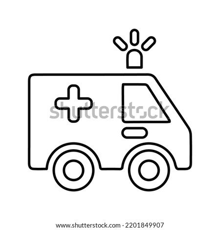 Ambulance, emergencies, exigency outline icon. Line art vector.