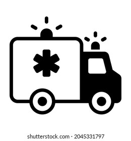 ambulance, emergency black filled icon, healthcare and medical icon.