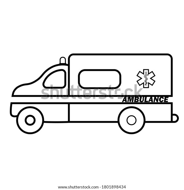 Ambulance emergency car or automobile. Flat cartoon\
medical vehicle auto