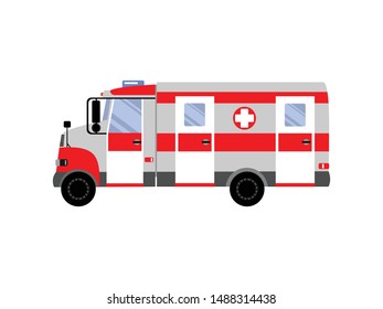 ambulance and emergency car. Colorful design, isolated vector illustration