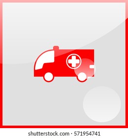 Ambulance emergency car icon.
