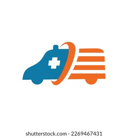 Diseño del logotipo del vector del servicio de emergencia de ambulancia para vehículos