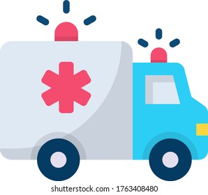 ambulance, emergency flat colored icon 