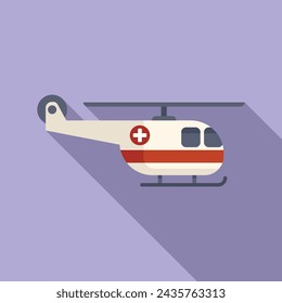Ambulance emergency helicopter icon flat vector. Care clinic center. Well being patient
