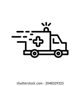 Ambulance Emergency Hospital Vehicle Outline Icon. Health And Illness Concept. Perfect Icon ,perfect For All Project