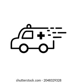 Ambulance emergency hospital vehicle outline icon. Health and illness concept. perfect icon ,perfect for all project
