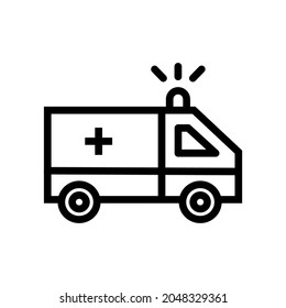 Ambulance emergency hospital vehicle outline icon. Health and illness concept. perfect icon ,perfect for all project