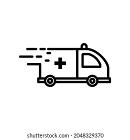Ambulance emergency hospital vehicle outline icon. Health and illness concept. perfect icon ,perfect for all project