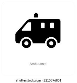 concepto de icono de ambulancia y emergencia