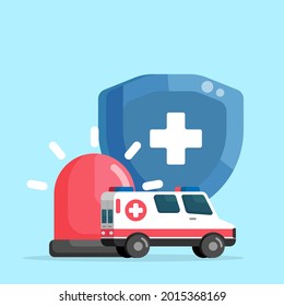 ambulance emergency life protection vector illustration flat design