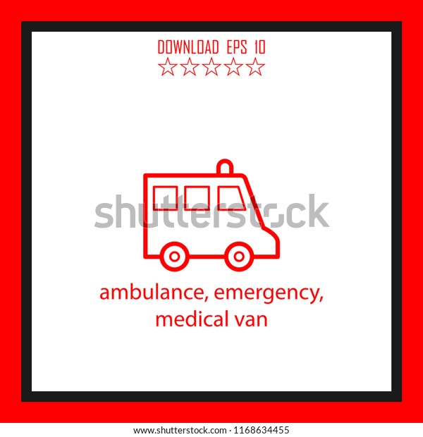 ambulance, emergency,\
medical van vector\
icon