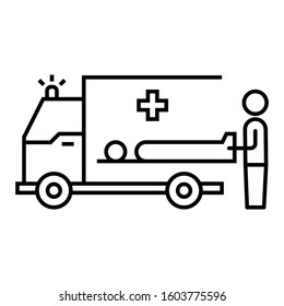 Ambulance Emergency Medical Vector Icon, Rescue Concept