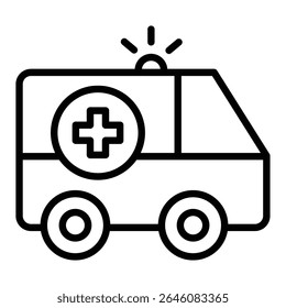 Ambulance emergency medical vehicle icon for health rescue transport service hospital aid safety care cross siren vector illustration.