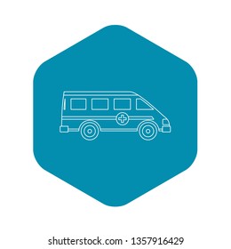 Ambulance emergency paramedic car icon. Outline illustration of ambulance emergency paramedic car vector icon for web