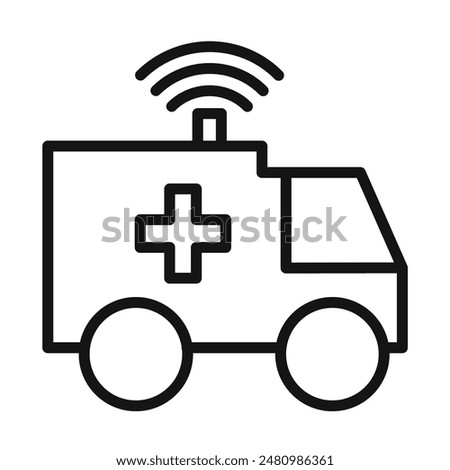 Ambulance Emergency Response Icon for Health Apps