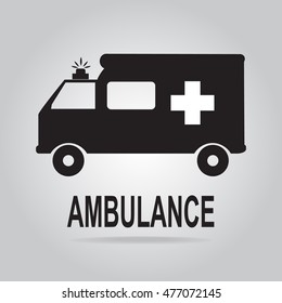 Ambulance and emergency text icon