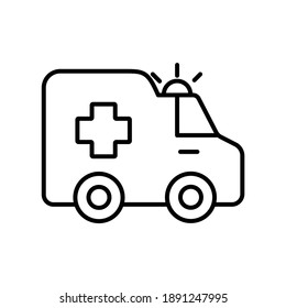 Ambulance emergency transport vehicle line icon