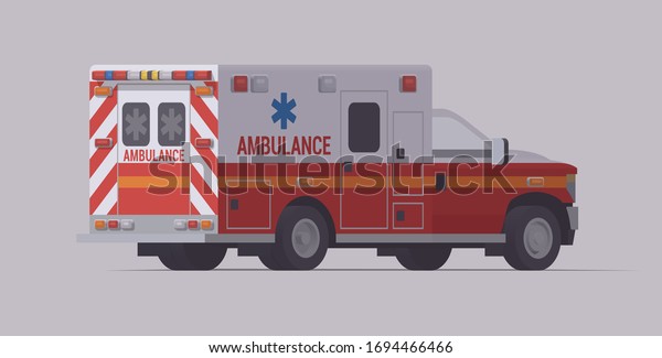 Ambulance emergency truck. Vector rescue car.\
Isolated illustration.\
Colection