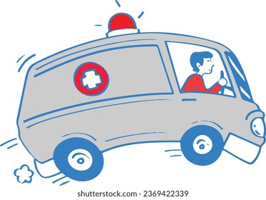 Ambulance emergency van 2d and flat illustration.