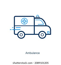 Konzept des Krankenwagen- oder Notfallwagens