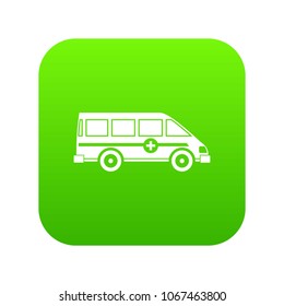 Ambulance emergency van icon digital green for any design isolated on white vector illustration