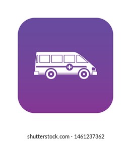 Ambulance emergency van icon digital purple for any design isolated on white vector illustration