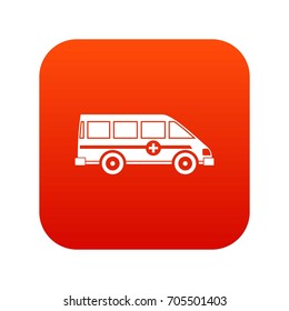 Ambulance emergency van icon digital red for any design isolated on white vector illustration