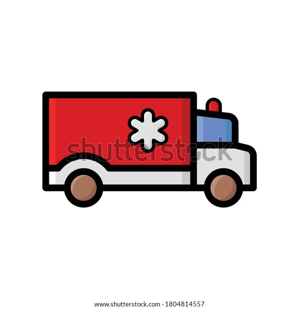 Ambulance\
Emergency Vehicle Colorful Line Flat\
Icon