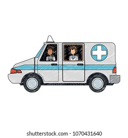 Ambulance emergency vehicle scribble