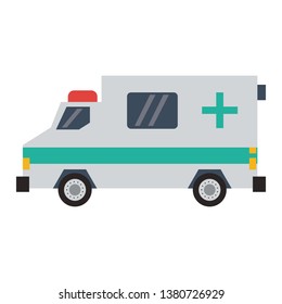 Ambulance emergency vehicle sideview flat