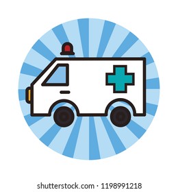 Ambulance emergency vehicle symbol round emblem