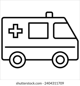 Ambulance, Emergency web icon in line style
