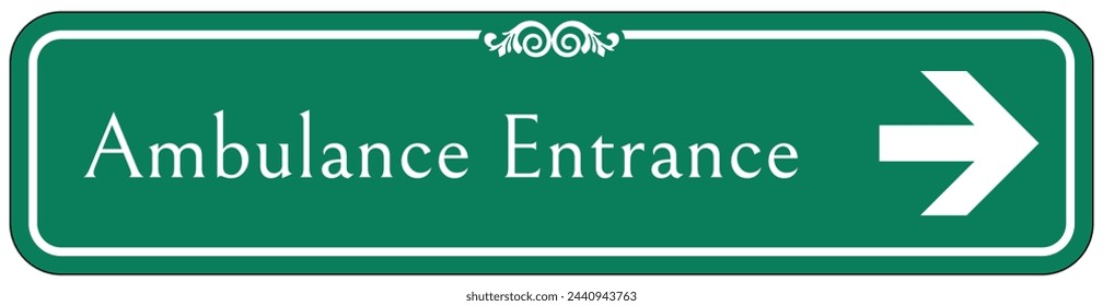 Ambulance entrance sign and labels placard