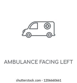 Ambulance Facing Left linear icon. Ambulance Facing Left concept stroke symbol design. Thin graphic elements vector illustration, outline pattern on a white background, eps 10.