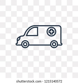 Ambulance Facing Left vector outline icon isolated on transparent background, high quality linear Ambulance Facing Left transparency concept can be used web and mobile
