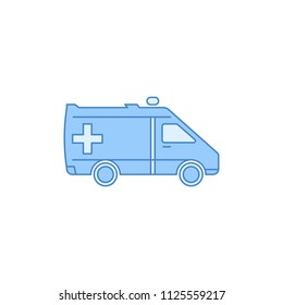 ambulance filled outline icon. Element of transport icon for mobile concept and web apps. Thin line ambulance filled outline icon can be used for web and mobile