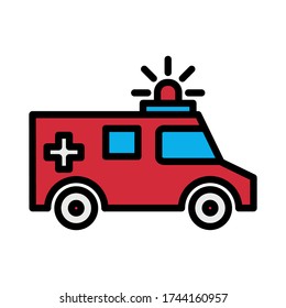 ambulance filled outline Icon. medical vector illustration on white background