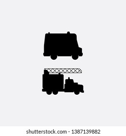 ambulance fire assistance icon sign signifier vector