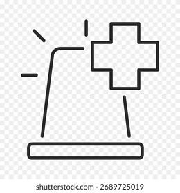 ícone de linha de luzes intermitentes da ambulância