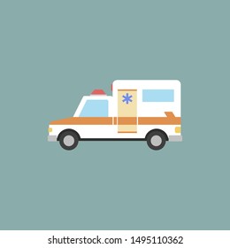 Ambulance in a flat design. Vector illustration.