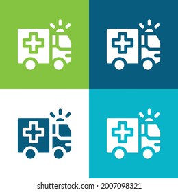 Ambulance Flat four color minimal icon set