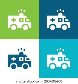 Ambulanz Flat vier Farbe minimale Icon Set