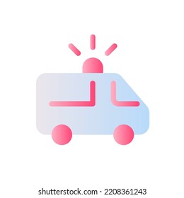 Ambulance flat gradient two-color ui icon. Urgent medical help. First aid. EMS vehicle. Simple filled pictogram. GUI, UX design for mobile application. Vector isolated RGB illustration