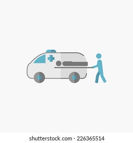 Icono plano de ambulancia