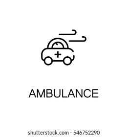 Ambulance flat icon. High quality outline symbol of medical euipment for web design or mobile app. Thin line signs of ambulance for design logo, visit card, etc. Outline pictogram of ambulance 