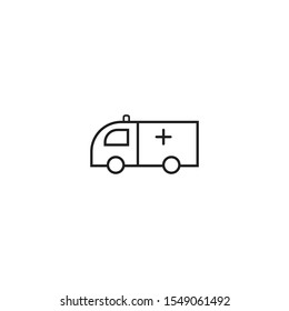 Ambulance flat icon illustration- vector