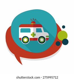 ambulance flat icon with long shadow