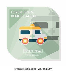 ambulance flat icon with long shadow